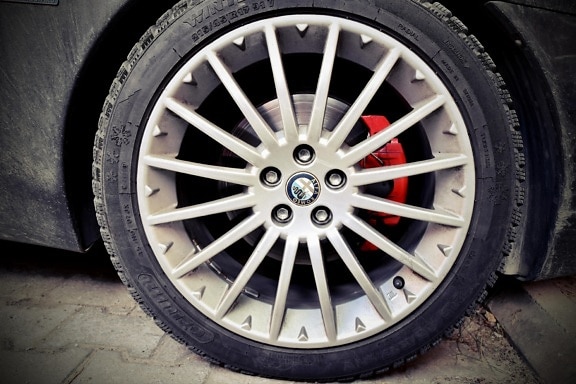 Alfa Romeo, neumático, coche de los deportes, radial, borde, aluminio, máquina, coche, rueda, automoción