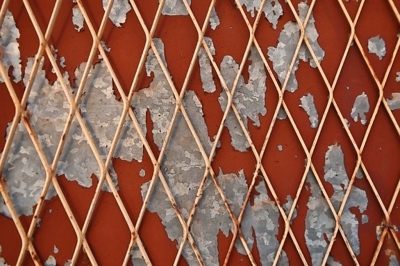 fence, wires, grid, rust, metal, paint, reddish, texture, pattern, old