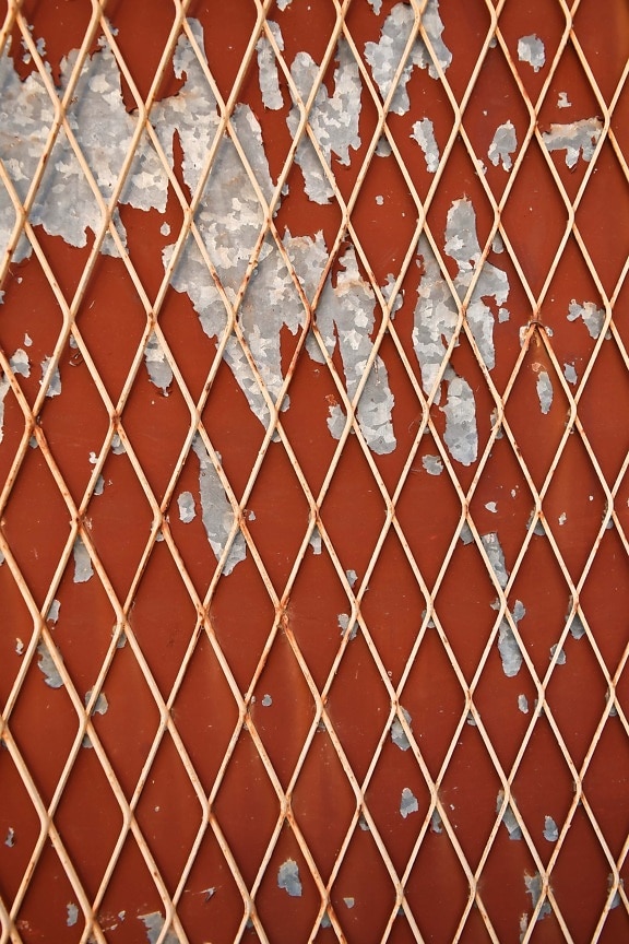fence, reddish, paint, rust, decay, barrier, design, pattern, texture, steel