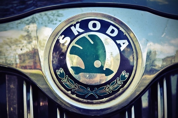Skoda, 铬, 金属, 车辆, 标志, 汽车, 近距离, 轿车, 细节, 栅