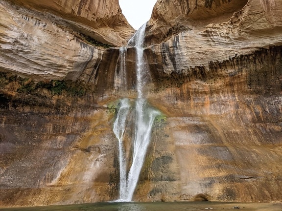desert, waterfall, canyon, majestic, sandstone, landscape, rock, nature, water, river