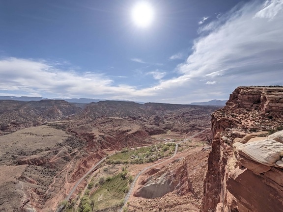 sunshine, desert, sunspot, sun, sunrays, canyon, sandstone, geology, mountain, landscape