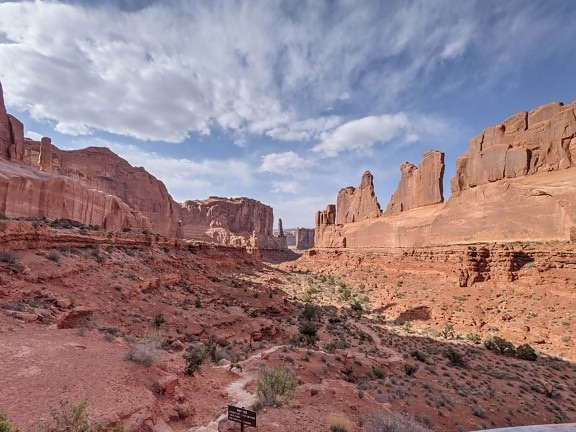woestijn, nationaal park, zuidoosten, canyon, vallei, rots, zandsteen, park, baksteen, Rampart