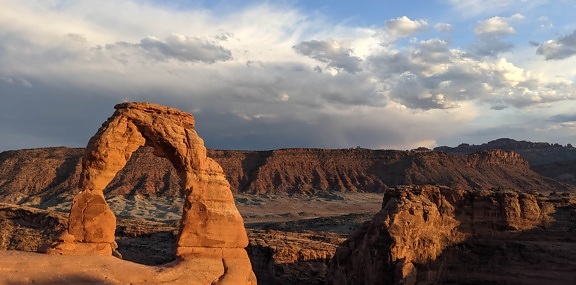 formation, arch, big rocks, landscape, nature, majestic, desert, sunset, panorama, park