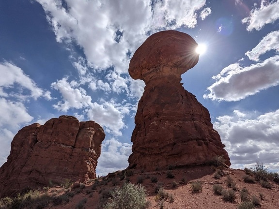 formation, format, big rocks, geology, sandstone, desert, nature, sunrays, shadow, majestic