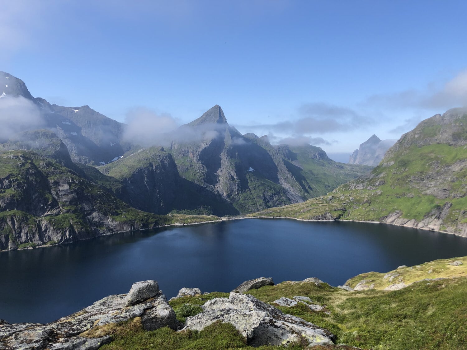 lakeside, berghelling, bergtop, berg, natuur, bekken, Bergen, gletsjer, meer, landschap