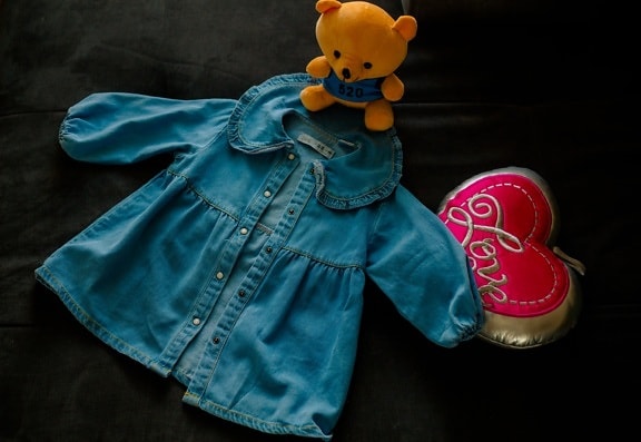 teddy bear toy, toys, heart, jacket, jeans, small, child, fashion, color, baby