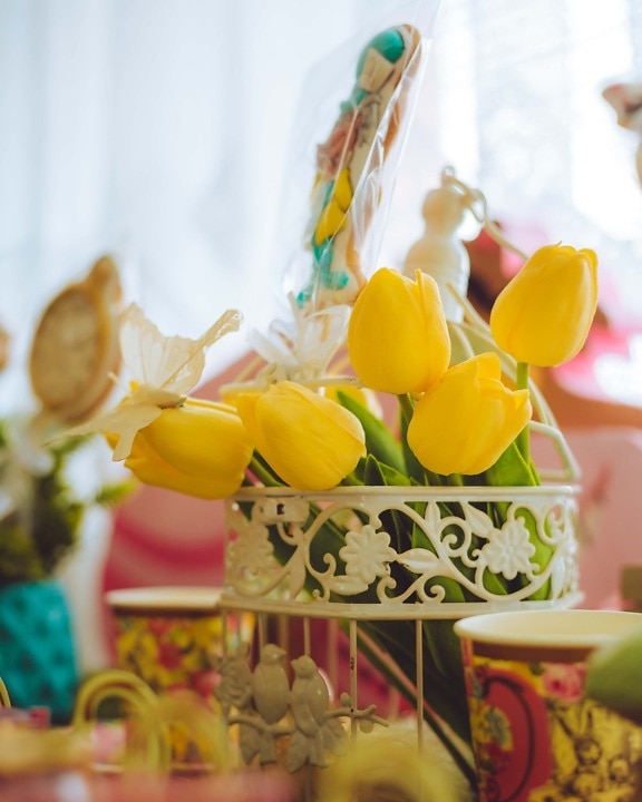 decoration, easter, tulips, yellow, bouquet, flowers, still life, tulip, flower, nature