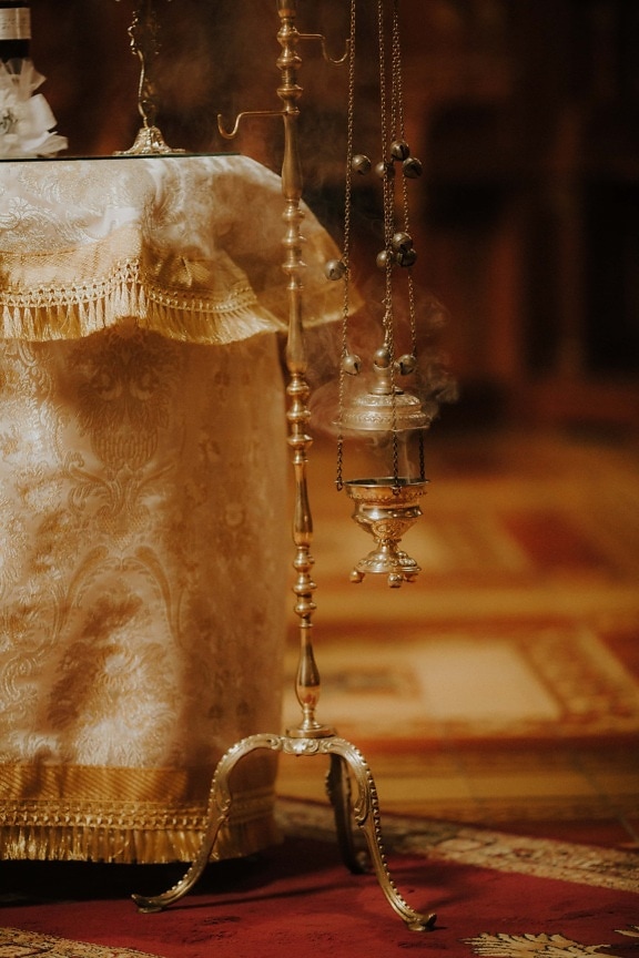 religious, object, Byzantine, orthodox, smoke, chain, old, vintage, indoors, antique