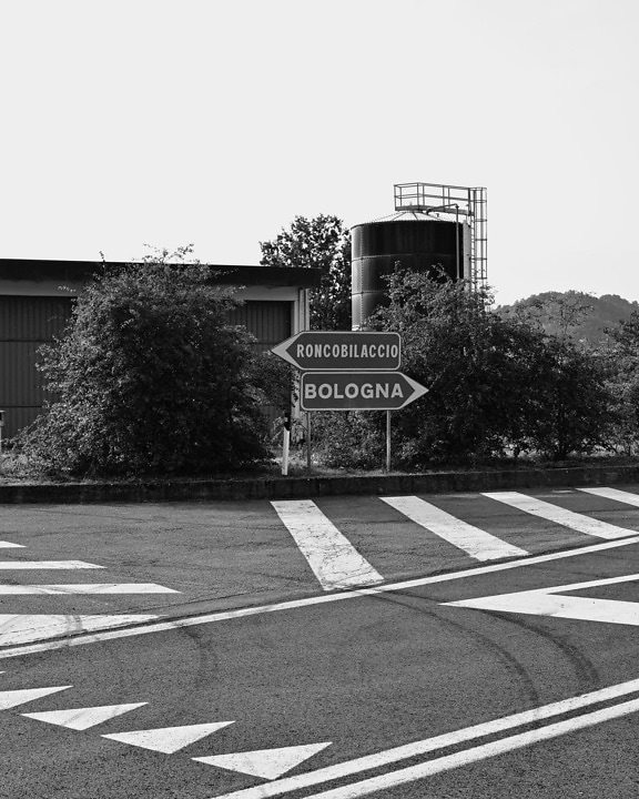 crossroads, cross section, crosswalk, traffic control, roads, destination, black and white, street, monochrome, road