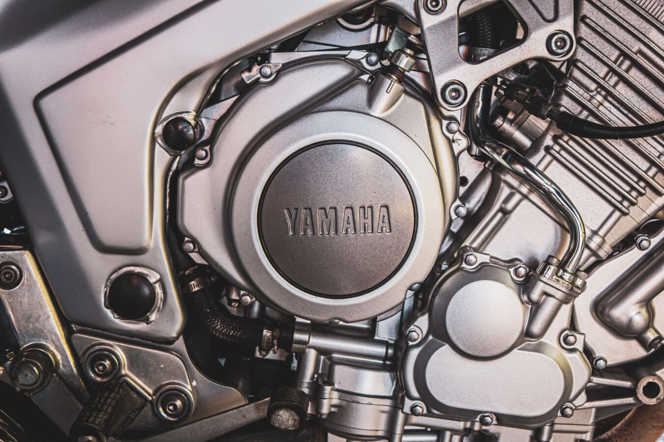 Yamaha, motocyklu, motor, kovové, chrom, inženýrství, opravna, technologie, průmysl, elektronika