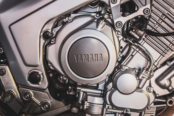 Yamaha, motorcycle, engine, metallic, chrome, engineering, repair shop, technology, industry, electronics