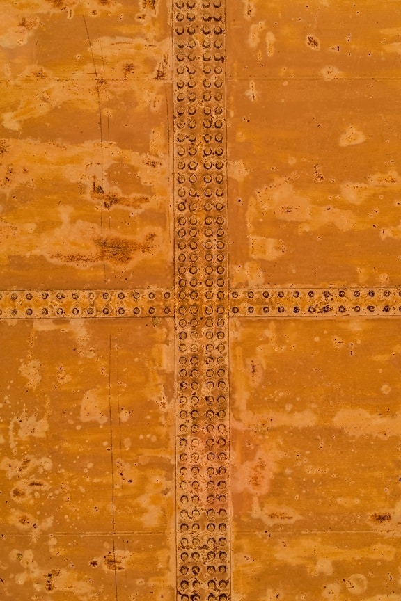 panelet, Skrue, støpejern, rust, jern, lys brun, mønster, forfall, årgang, retro