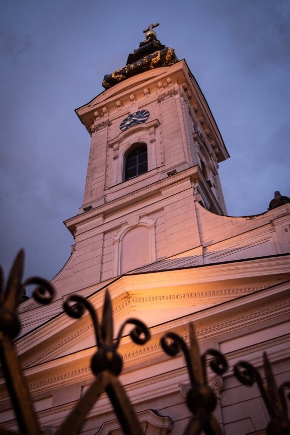 evening, church, dusk, church tower, architecture, tower, building, religion, old, city