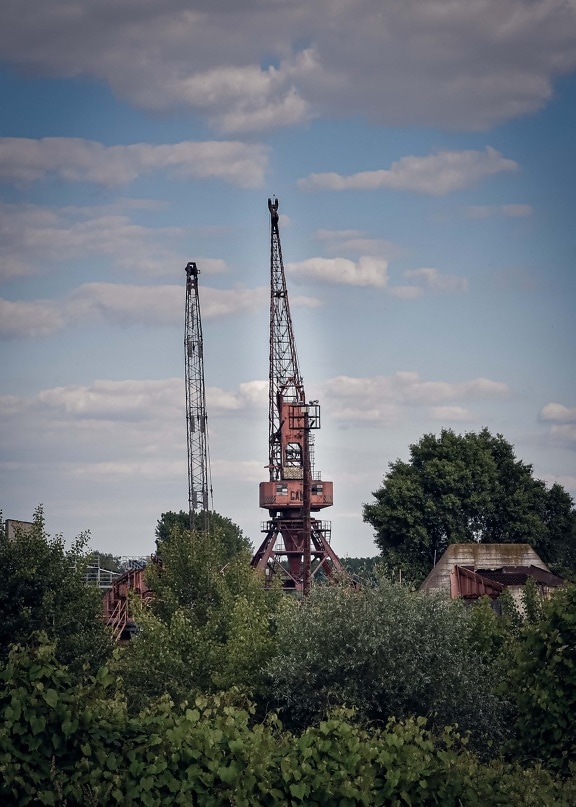 crane, tower, structure, device, construction, industry, architecture, technology, steel, outdoors