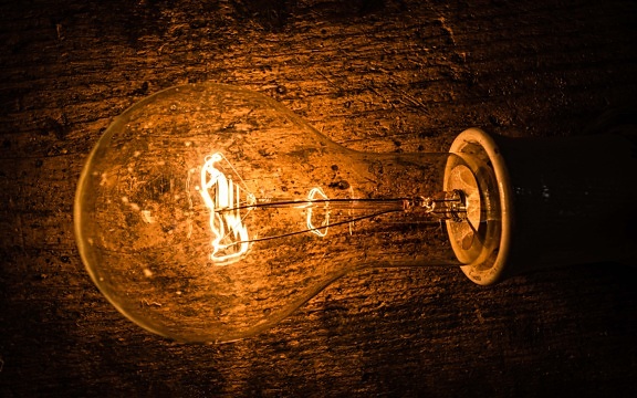 light bulb, horizontal, close-up, vintage, bulb, lamp, light, dark, energy, electricity