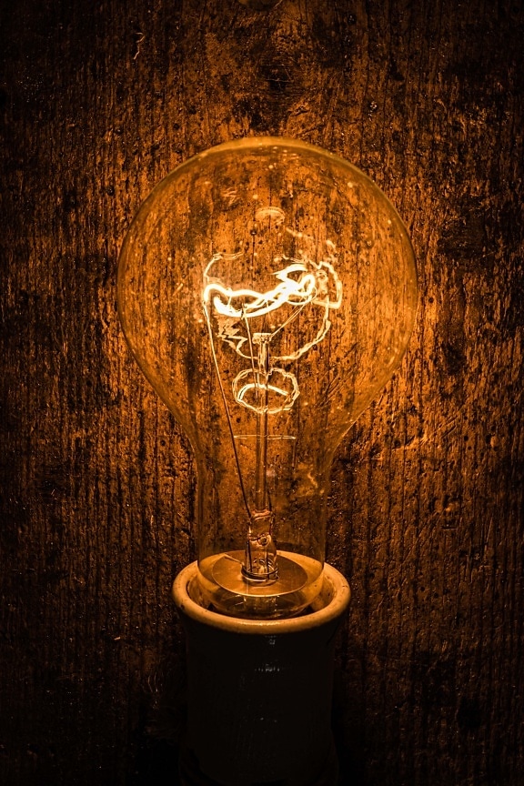 빛, 전구, 밝은, 빈티지, 오래 됨, 필 라 멘 트, 와이어, 발명, 아이디어, 어두운