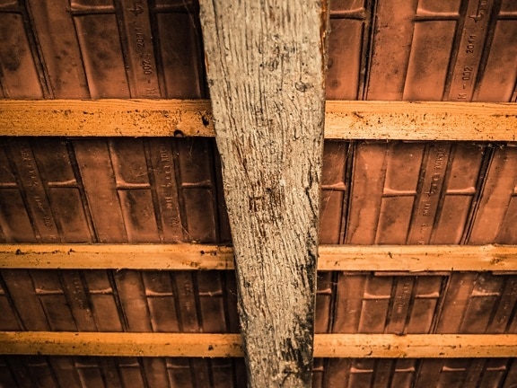 roof, underneath, vintage, ceramic, tiles, timber, dirty, old, retro, wooden