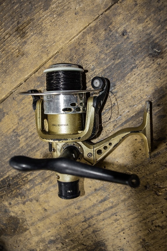 pêche, engins de pêche, machine, objet, vieux, mécanisme de, unité, vintage, retro, en acier