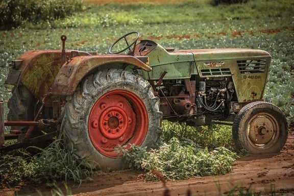 mechanization, rural, tractor, vehicle, agriculture, village, field work, derelict, abandoned, decay