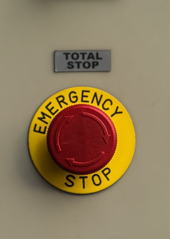 stop, emergency, button, alarm, warning, danger, industrial, sign, design, text