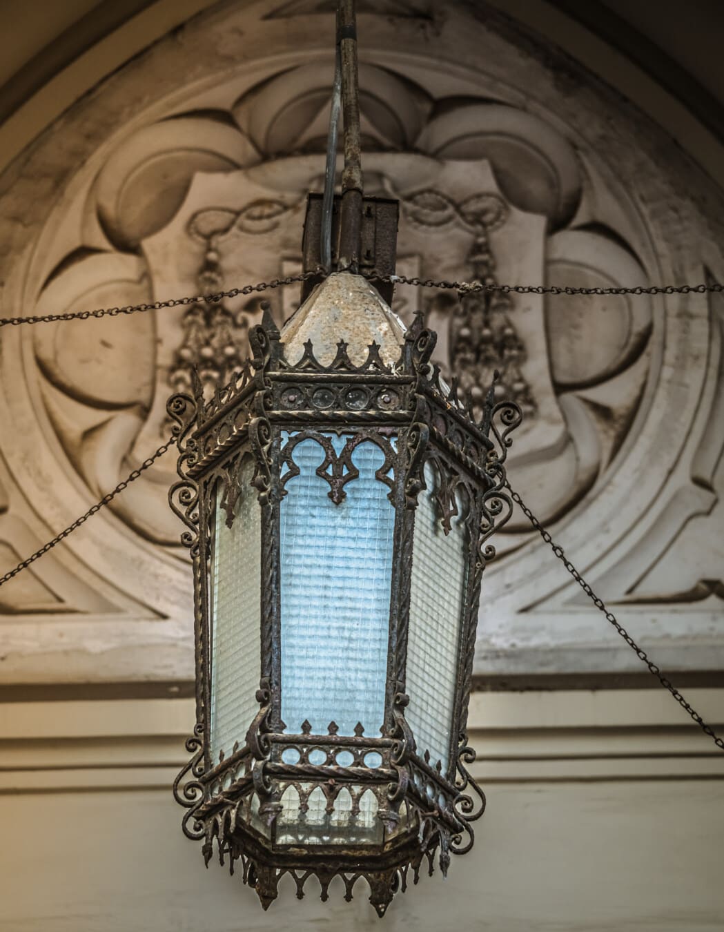 lantern, catholic, classic, chain, cast iron, style, chandelier, lamp, old, antique