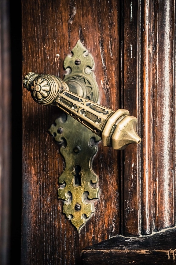 baroque, brass, decoration, front door, handmade, entrance, wood, device, fastener, metal