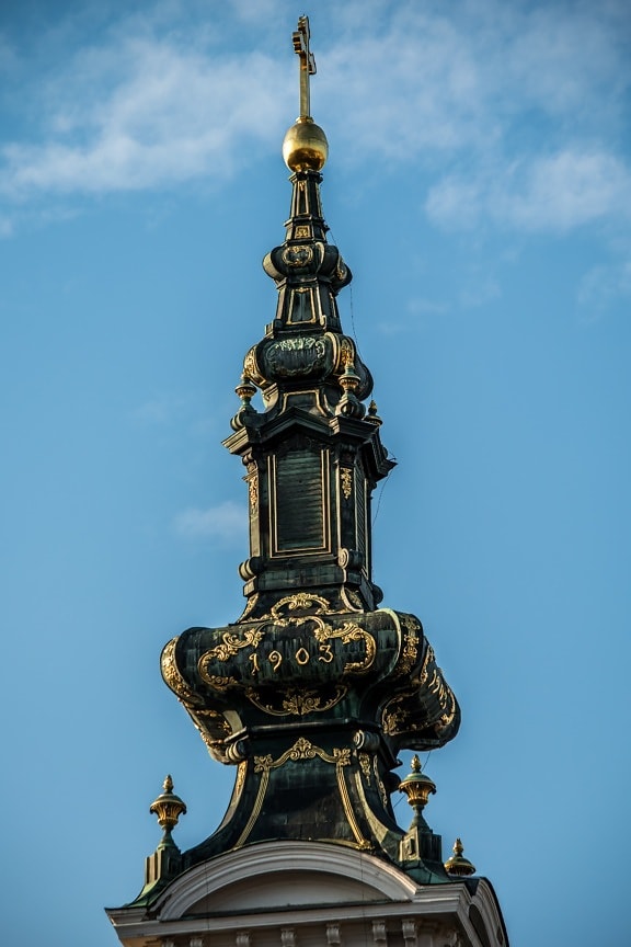orthodox, russian, church tower, architecture, ancient, old, bronze, baroque, gold, antique