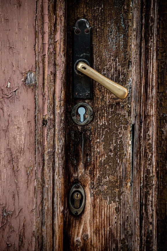 ulazna vrata, mesing, držač, ključanicu, vrata, ulaz, drveni, vrata, drvo, staro