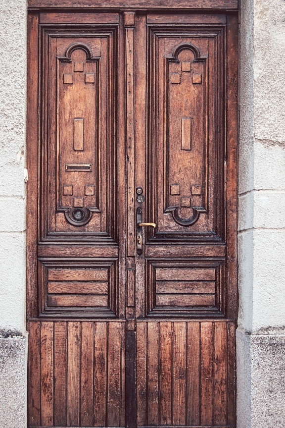 вход, передняя дверь, столярные изделия, ручной работы, Симметрия, двери, старый, дверной проем, дерево, деревянные