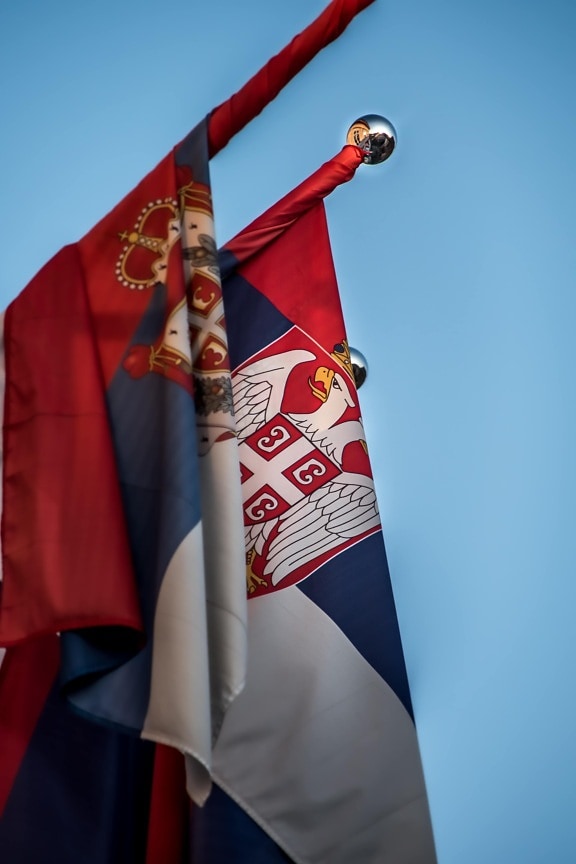 democracy, democratic republic, Serbia, flag, eagle, crown, heraldry, emblem, patriotism, wind