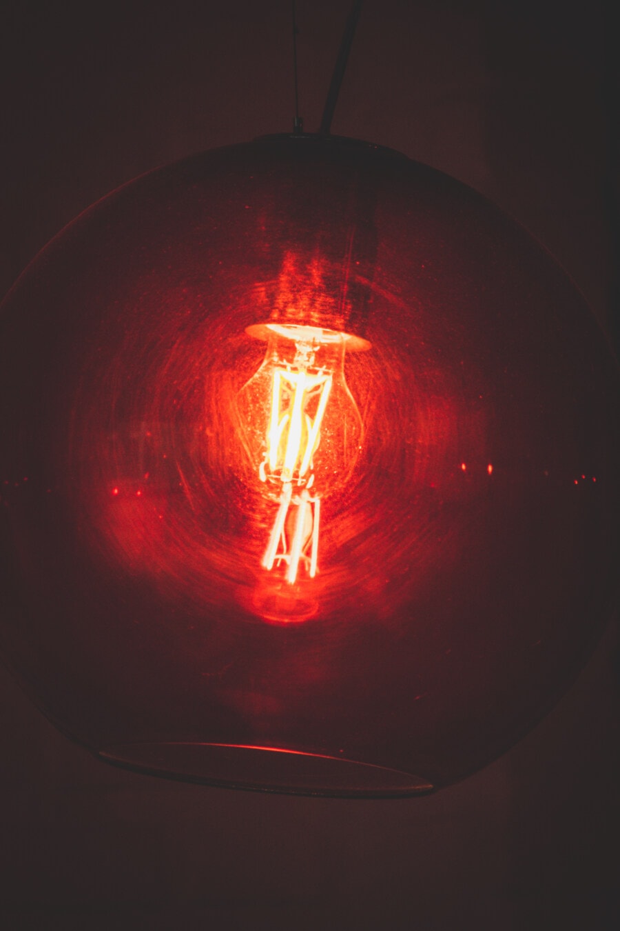 Lampadario a bracci, lampada, rosso scuro, luce, lampadina, luminosa, moderno, rotondo, vintage, filo