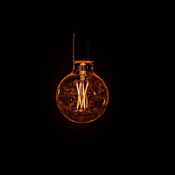 background, black, light bulb, historic, light, orange yellow, bulb, lamp, mechanism, illuminated
