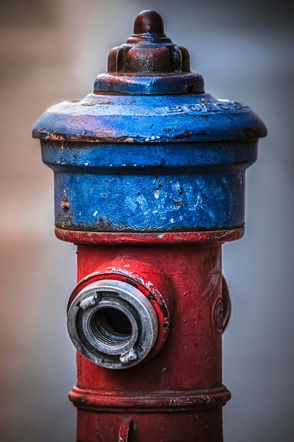 cast iron, dark blue, hydrant, iron, rust, faucet, antique, old, retro, vintage