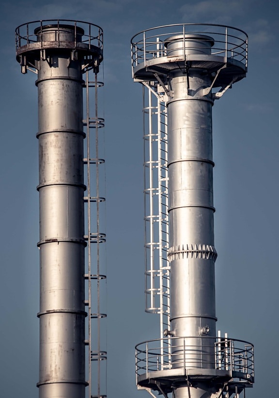 refinery, chemical, industrial, tower, facility, chimney, pollution, factory, industry, steel