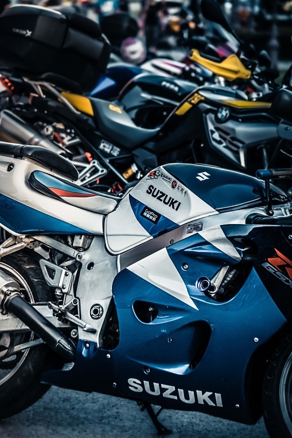 motorcykel, Suzuki, Japan, motorcykel, motor, køretøj, motor, sæde, hurtig, kromi