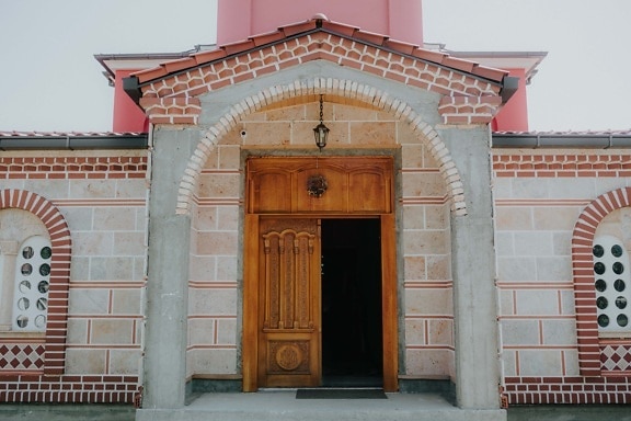 prawosławny, Rosyjski, kościół, klasztor, przednie drzwiczki, drzwi, drzwi, fasada, architektura, tradycyjne