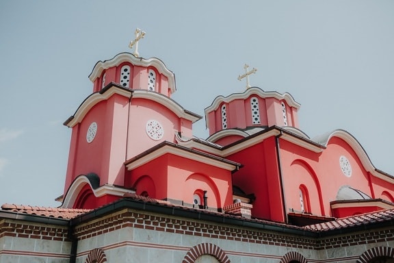 dark red, colour, Byzantine, tower, church tower, monastery, church, heritage, medieval, orthodox