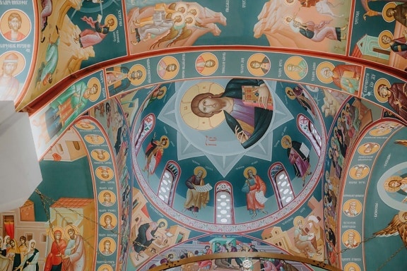 Christianisme, au plafond, Christ, peinture murale, Saint, spiritualité, peinture, beaux arts, art