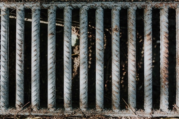 sewage, system, drain, cast iron, stripes, vertical, sewer, rust, steel, texture