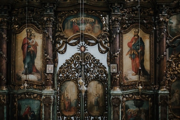iglesia, cristianismo, puerta, altar, puerta de enlace, Bellas Artes, San, icono, hecho a mano, decoración