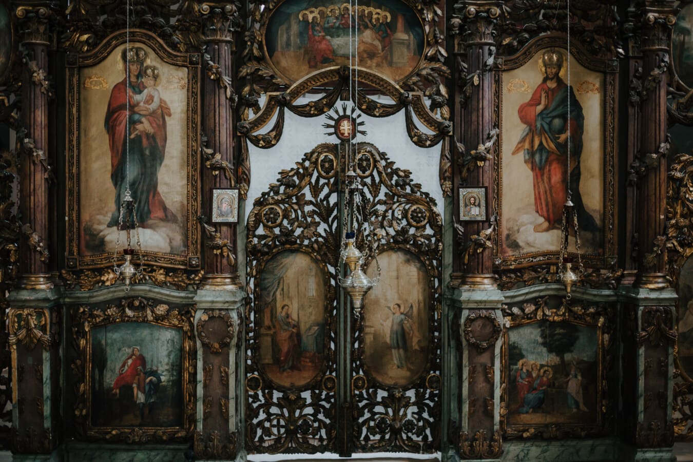 Kirche, Russisch, orthodoxe, Altar, Tor, Tür, Kunstwerk, handgefertigte, Symbol, Religion