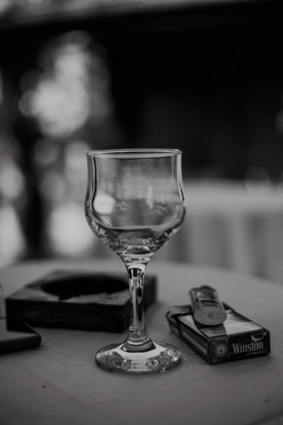 кристалл, стекло, черный и белый, стол, монохромный, натюрморт, ресторан, отражение, марочный, темный