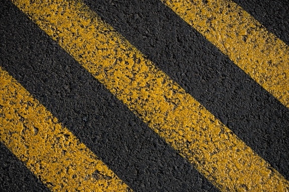 stripes, yellow, black, concrete, asphalt, texture, bitumen, pattern, road, pavement