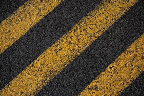 garis-garis, kuning, garis, jalan, aspal, aspal, beton, tekstur, pola, trotoar