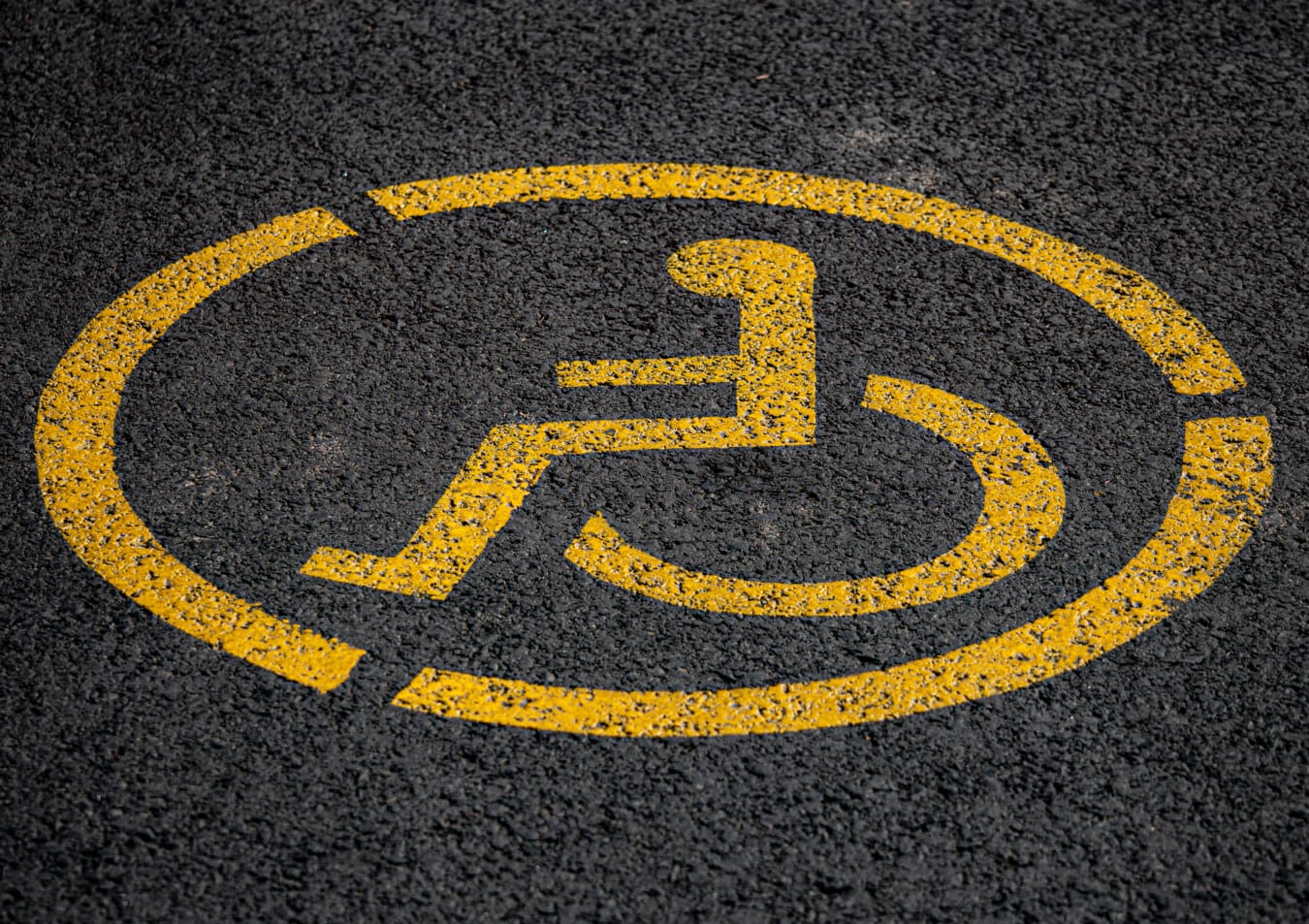 rullestol, tegn, forsiktig, parkeringsplassen, symbolet, deaktivert, trafikk, asfalt, veien, Advarsel