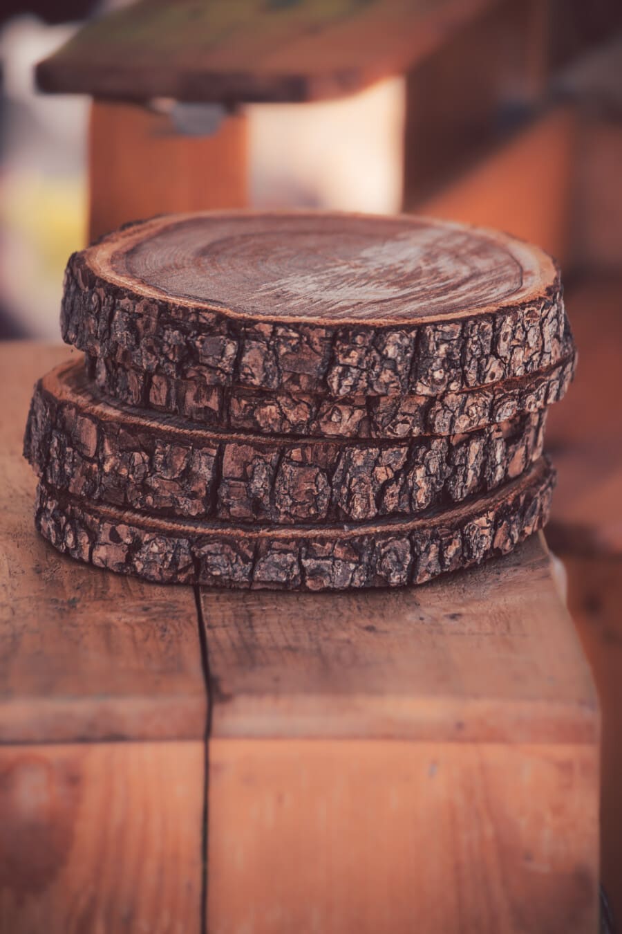 wooden, round, circle, slices, still life, wood, old, retro, antique, handmade