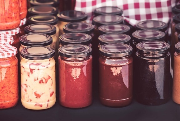 jar, jam, marmalade, homemade, salad, container, traditional, food, color, gelatin