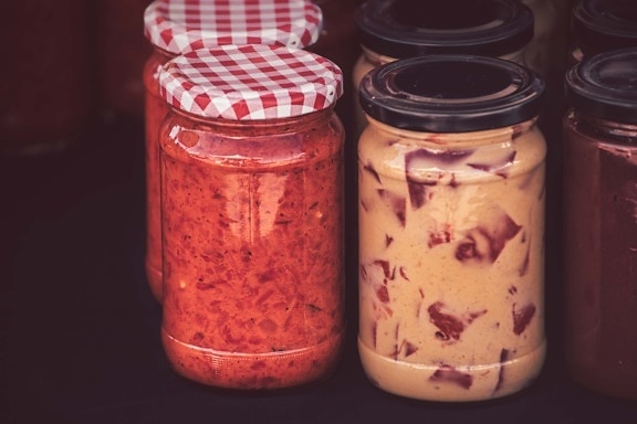 homemade, marmalade, jam, domestic, conservation, salad, jar, traditional, food, health