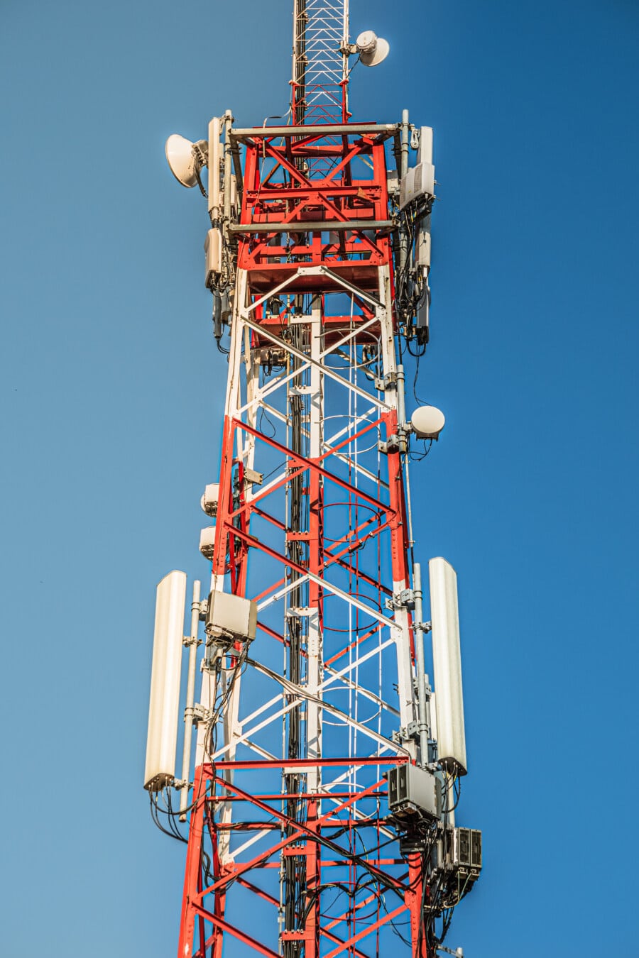 penguat, nirkabel, telekomunikasi, industri, Menara, antena, tinggi, baja, perangkat, teknologi